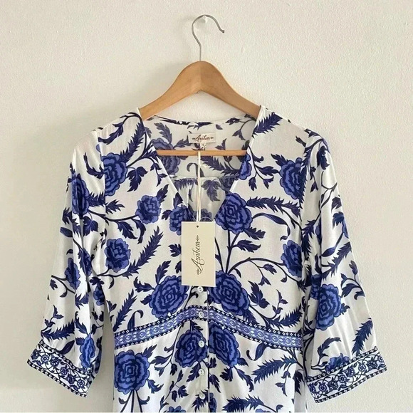 NWT ARNHEM Carolina Porcelain Maxi Dress Sz 4 US - Picture 3 of 13